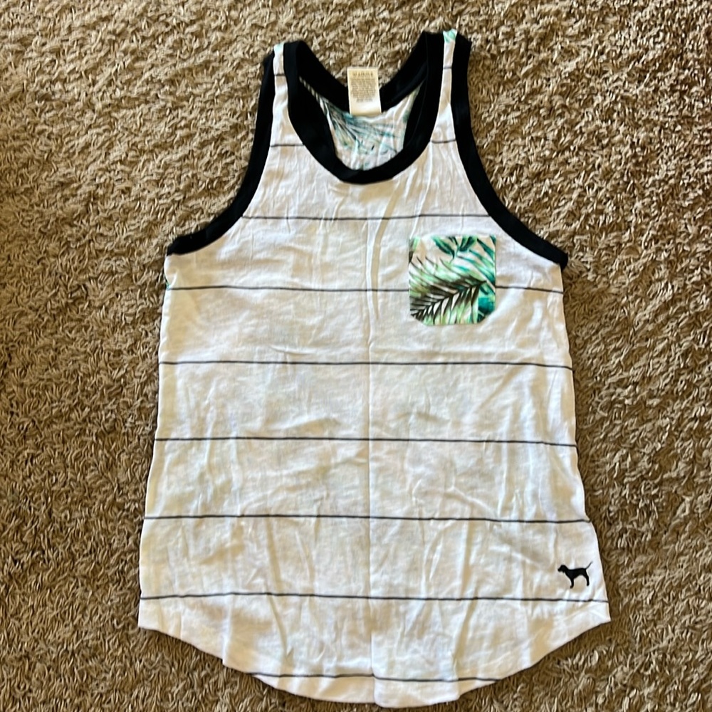 Victorias Secret Pink Tropical Print Tank Top